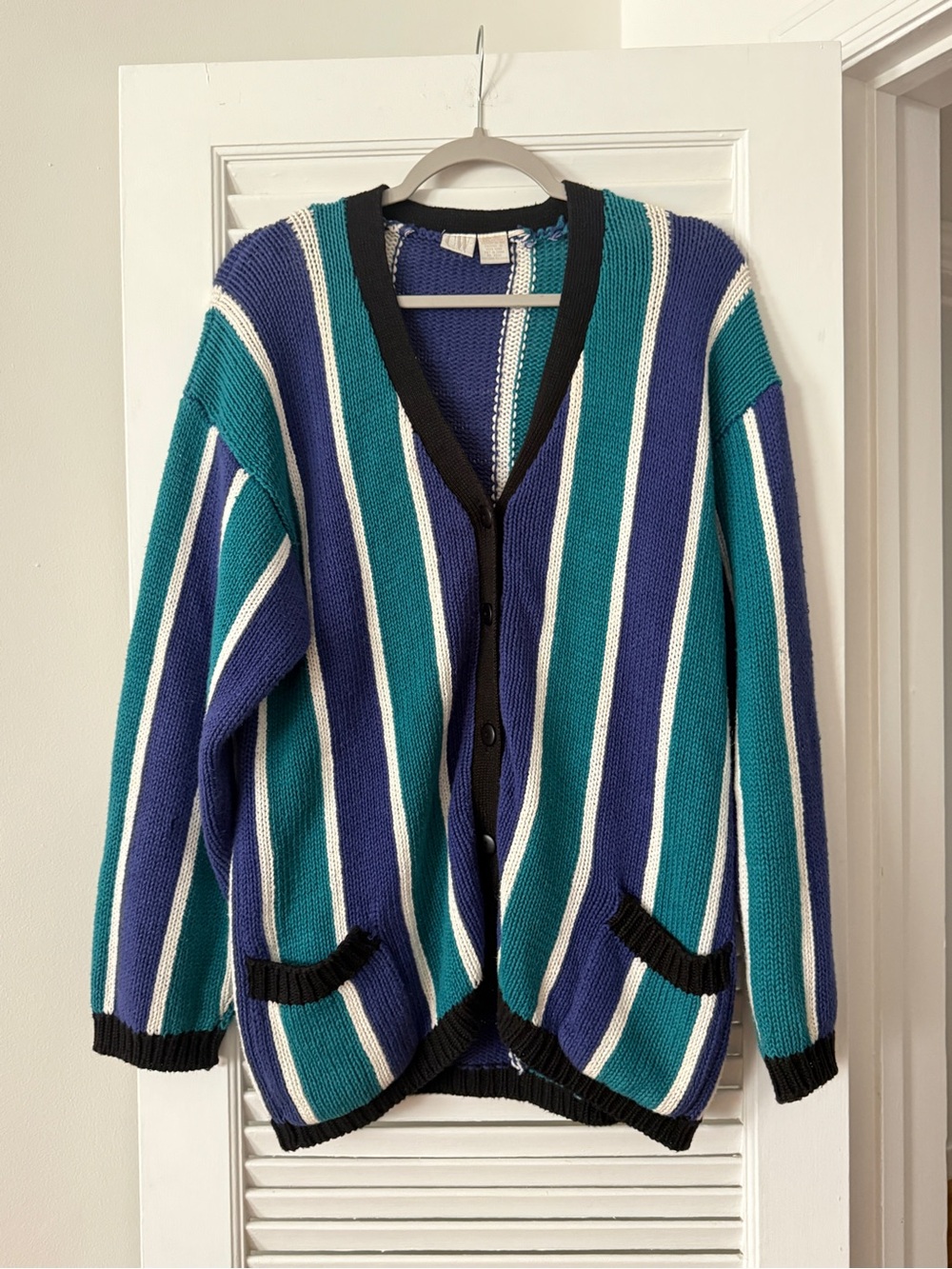 Vintage 90s Clifford & Wills Striped Knit Cardigan - Size M